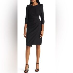 Eliza J Pleated Long Sleeve Dress